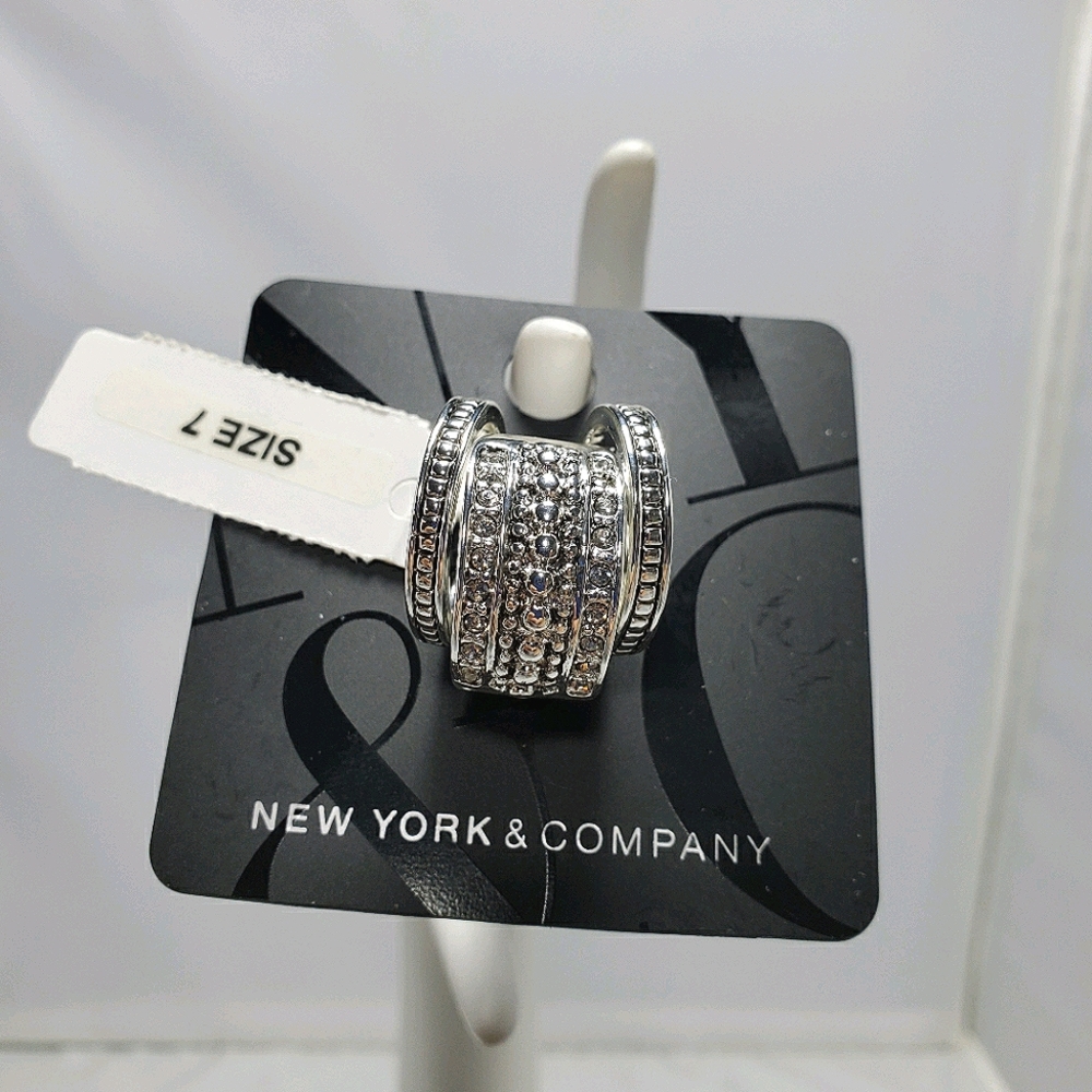 NY & co 3 stackable rhinestone silver bling ring